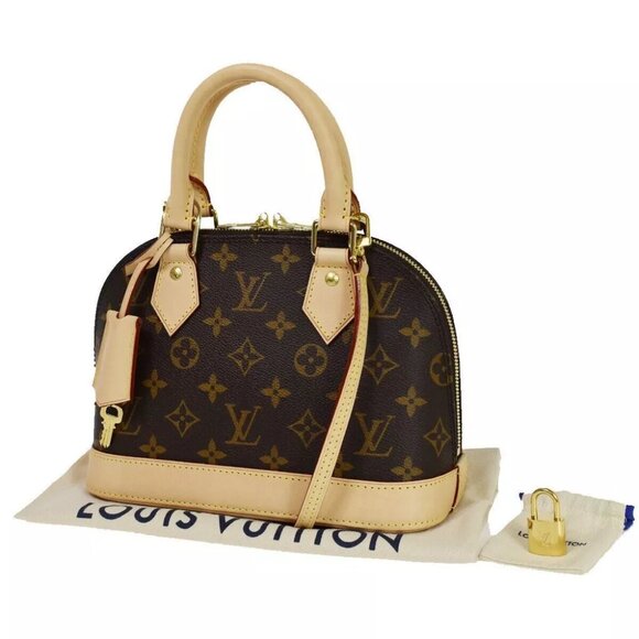 authenticity guaranteed LOUIS VUITTON Alma BB 2Way Hand Bag Monogram Leather - Picture 1 of 14